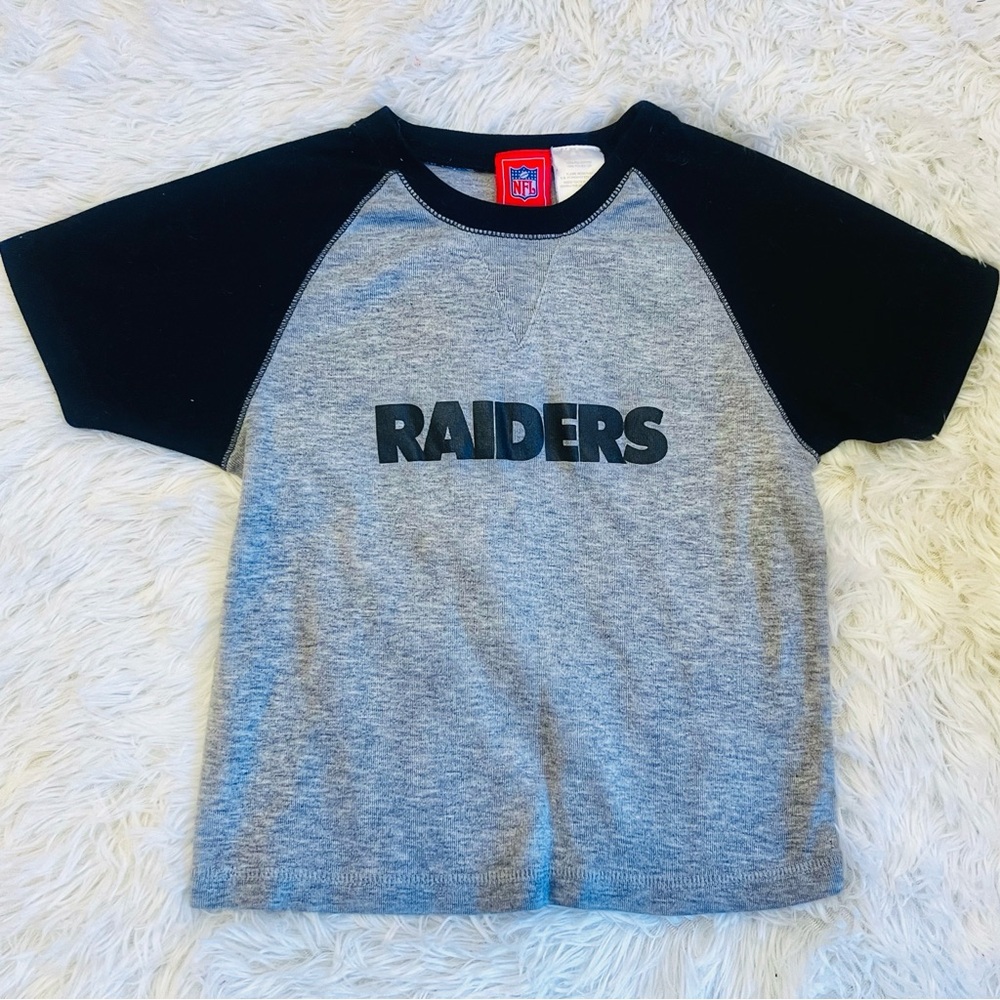 Vintage Kids Oakland Raiders NFL Top Size Small 8 Black Grey Youth Boy Girl